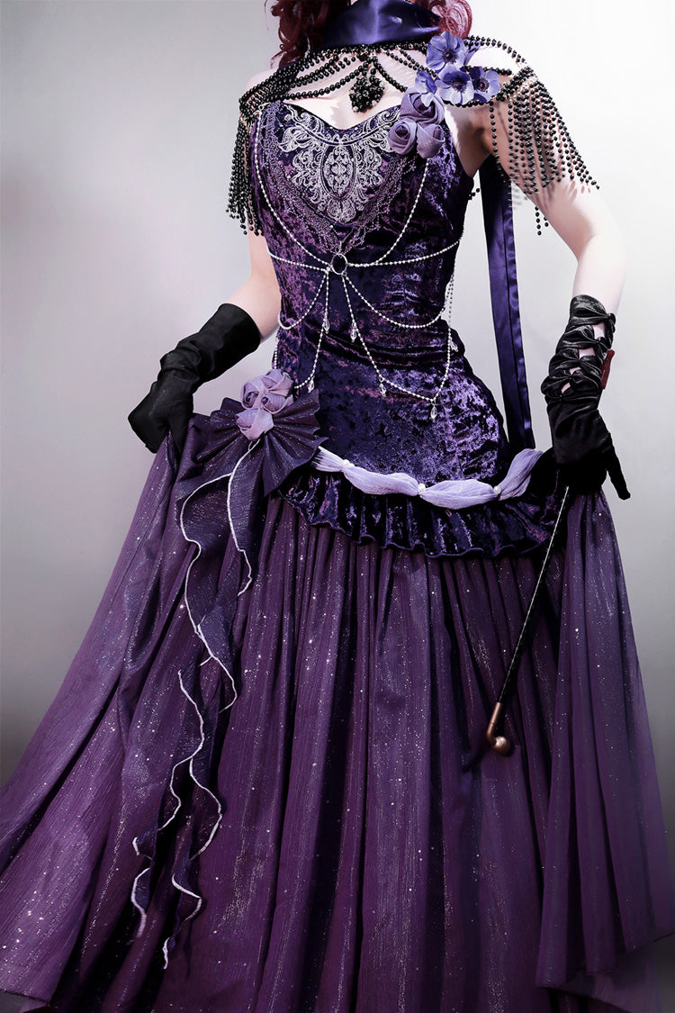 Purple [Madame Butterfly] Ruffle Bowknot Lace Sweet Elegant Gorgeous Lolita Jsk Dress