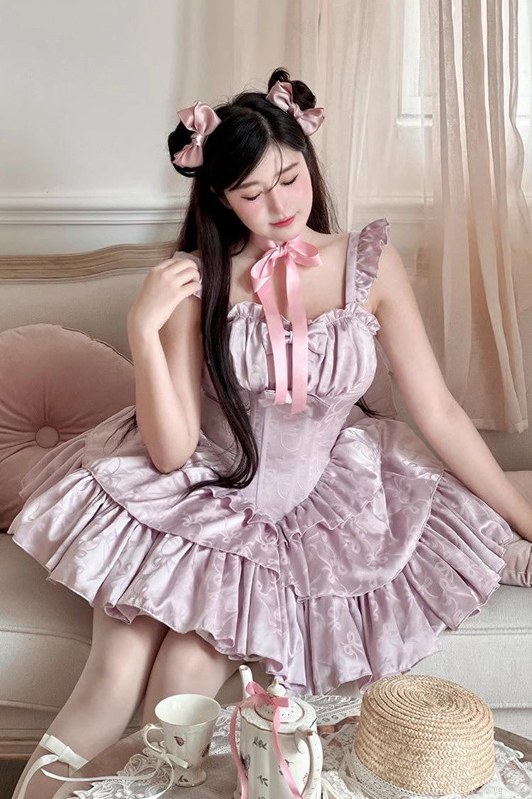 Angel Ribbon Multi-layer Ruffle Lace Sweet Lolita Dress 3 Colors