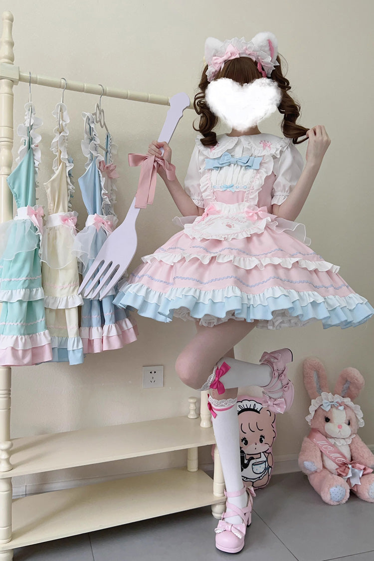 Cat Ear Story Multi-layer Ruffle Bowknot Sweet Lolita Jsk Dress 4 Colors