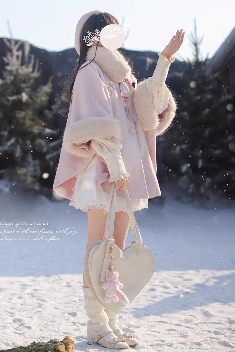 Pink [Bella] Long Sleeves Single Breasted Sweet Lolita Woolen Coat