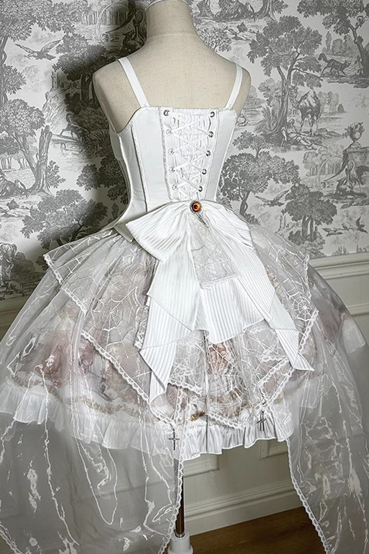 The Mystery Of The Doll Print Ruffle Bowknot Gothic Lolita Skirt Dress 2 Colors