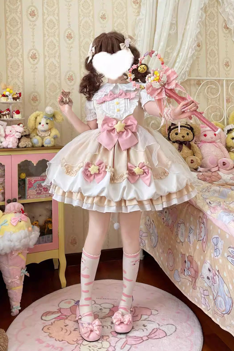 Little Wishing Star Rüschen Bowknot Bud Süßes Lolita Jsk Kleid 5 Farben