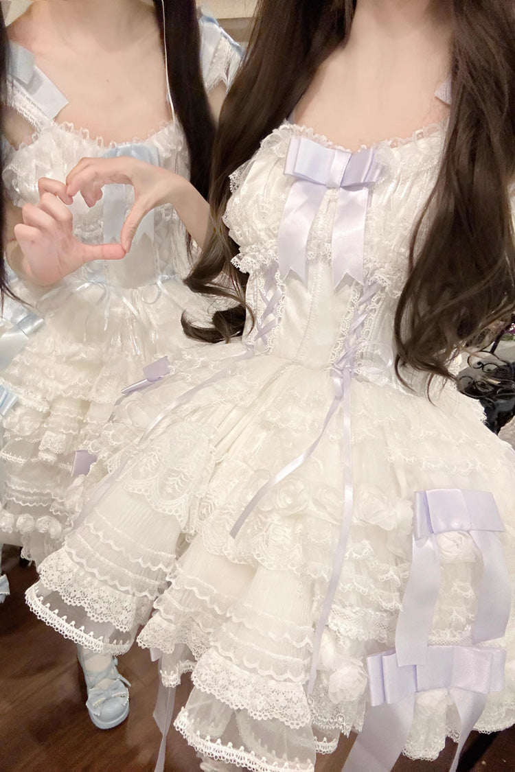 Love Song Mehrlagiges Hanayome Rüschen Bowknot Spitze Süße Prinzessin Lolita Jsk Kleid 3 Farben