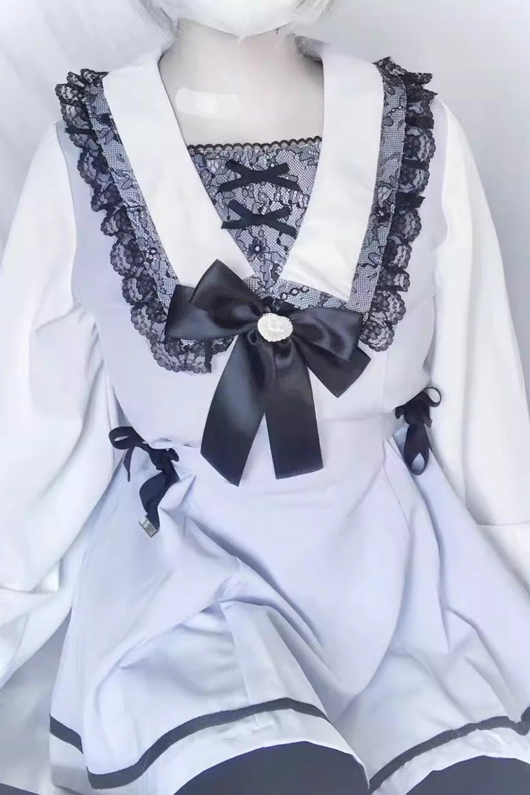 Jirai Kei Long Sleeves Bowknot Lace Sweet Dress 2 Colors