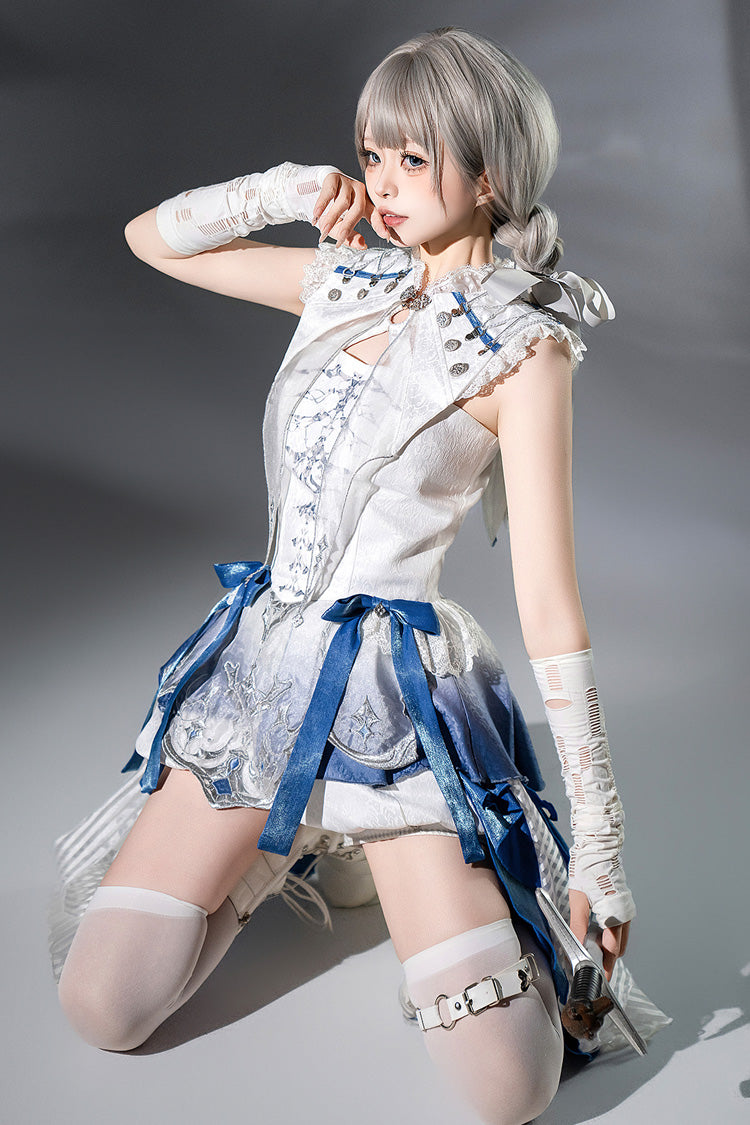 White [Dragon Bones] Chinese Style Prince Handsome Ouji Lolita Shorts