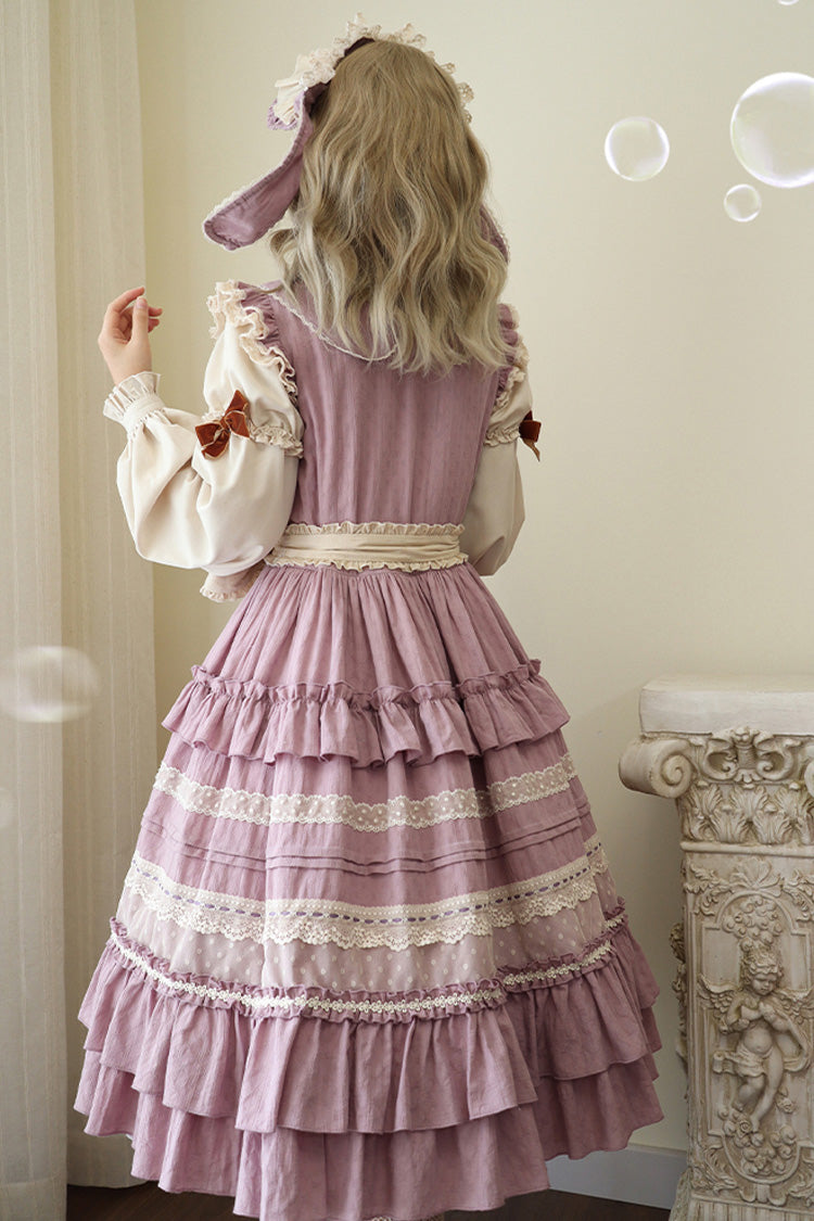 Purple Wind Bell Multi-Layered Cardigan Lace Sweet Elegant Lolita Dress