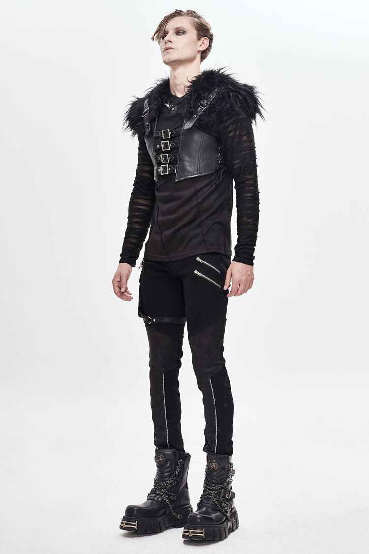 Black Lace-Up Mens Steampunk Vest – LolitaInside