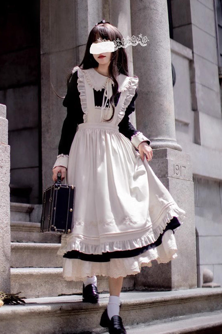 Black [Angelina] Doll Collar Long Sleeves Ruffle Bowknot Classic Vintage Elegant Lolita Dress