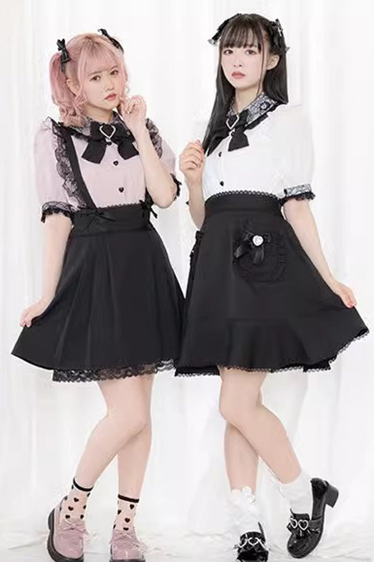 Doll Collar Short Sleeves Bowknot Sweet Jirai Kei Japanese Lolita Blouse 4 Colors