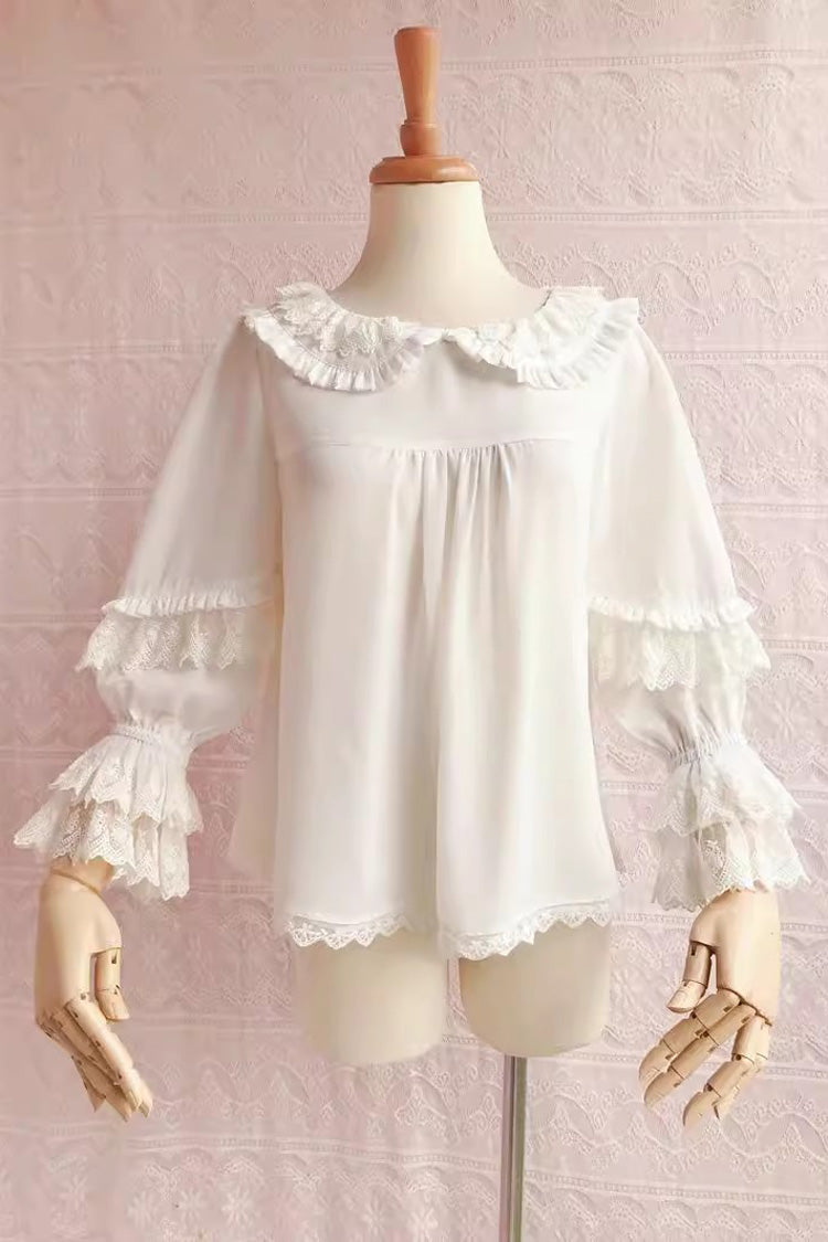 Chiffon Doll Collar Long Sleeves Sweet Lolita Blouse 3 Colors