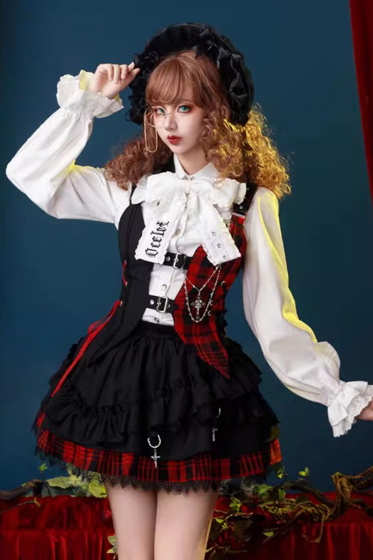 Subculture Plaid Print Ruffle Princess Lolita Skirt Set 2 Colors