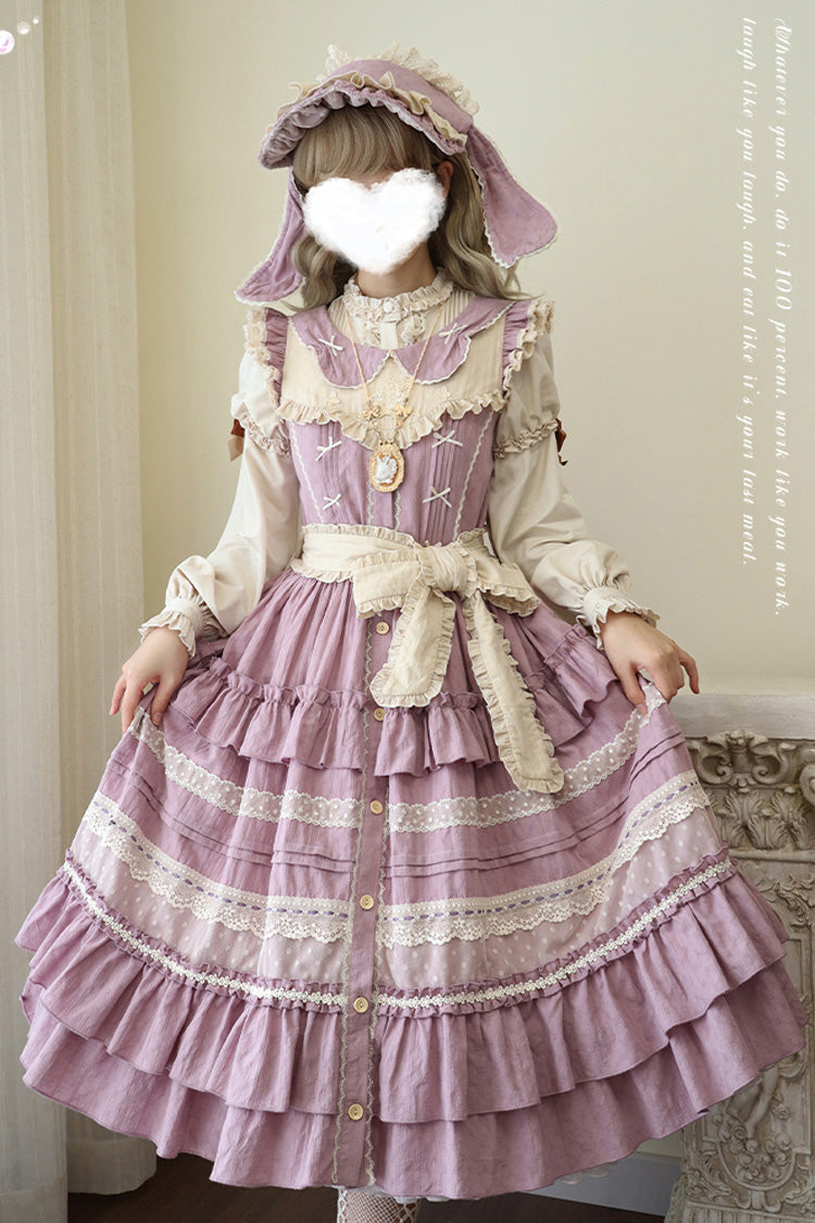 Purple Wind Bell Multi-Layered Cardigan Lace Sweet Elegant Lolita Dress