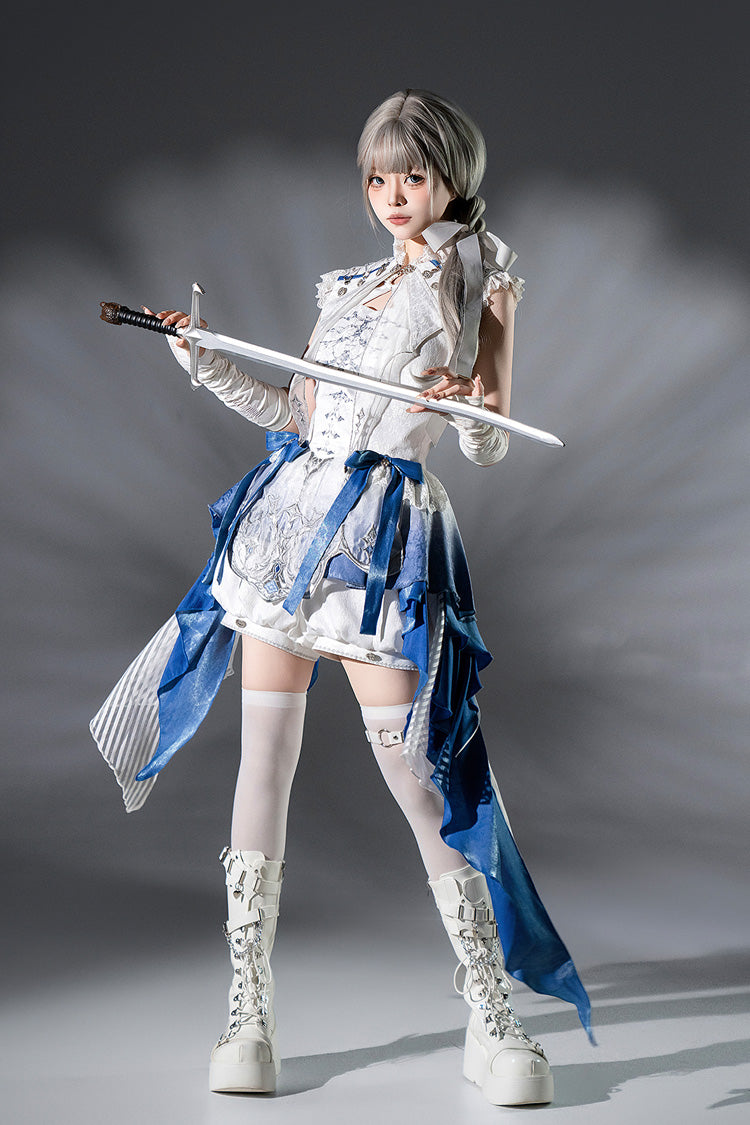 White [Dragon Bones] Chinese Style Prince Handsome Ouji Lolita Shorts