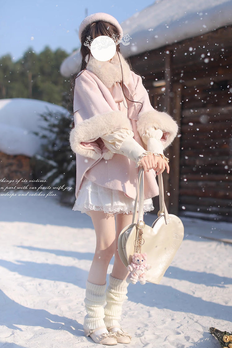 Pink [Bella] Long Sleeves Single Breasted Sweet Lolita Woolen Coat