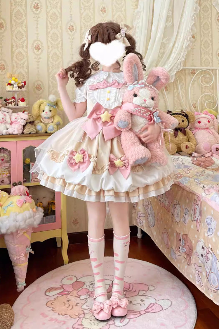 Little Wishing Star Rüschen Bowknot Bud Süßes Lolita Jsk Kleid 5 Farben