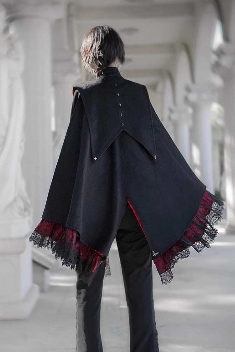 Double-breasted Gothic Prince Handsome Ouji Lolita Cloak Coat 3 Colors