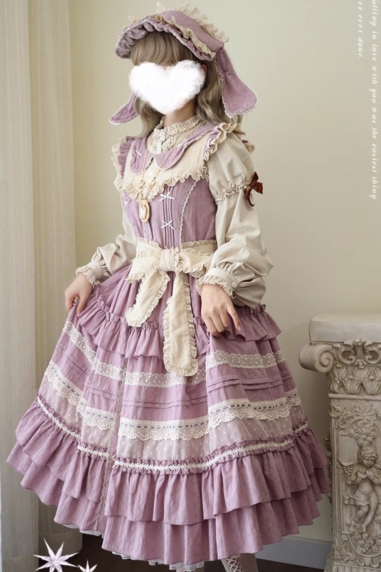 Purple Wind Bell Multi-Layered Cardigan Lace Sweet Elegant Lolita Dress