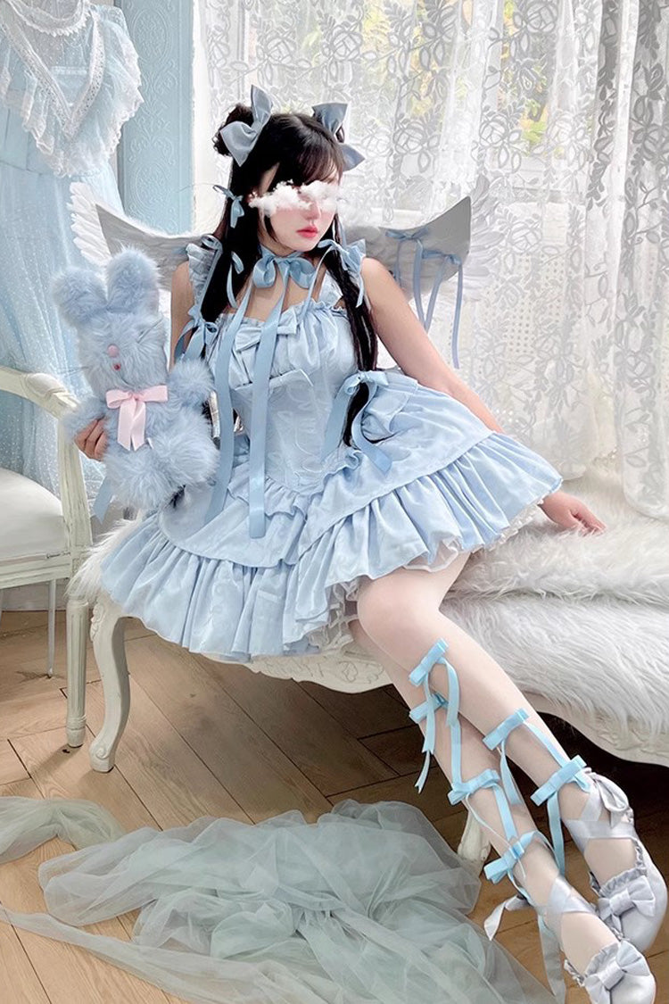 Angel Ribbon Multi-layer Ruffle Lace Sweet Lolita Dress 3 Colors