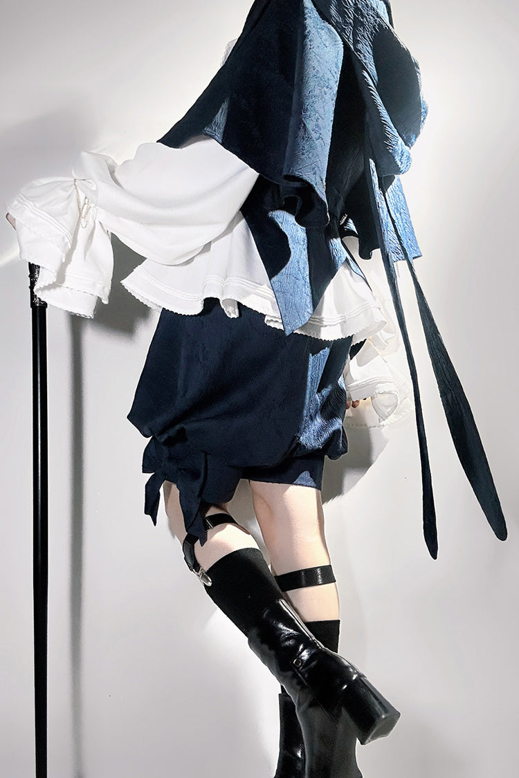 Blue [Rabbit Hunt] Bowknot Vintage Prince Ouji Lolita Coat