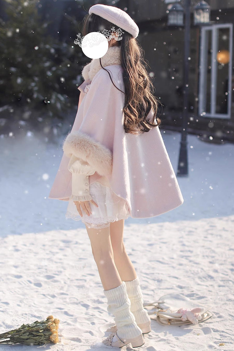 Pink [Bella] Long Sleeves Single Breasted Sweet Lolita Woolen Coat