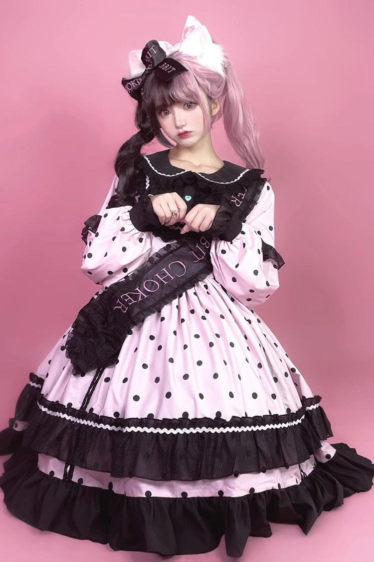 Toffee Bobo Long Sleeves Double Layer Print Ruffle Sweet Lolita Dress 2 Colors