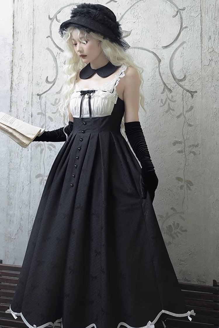 Black [Swan] Short Sleeves Sweet Elegant Princess Lolita Dress Long Version