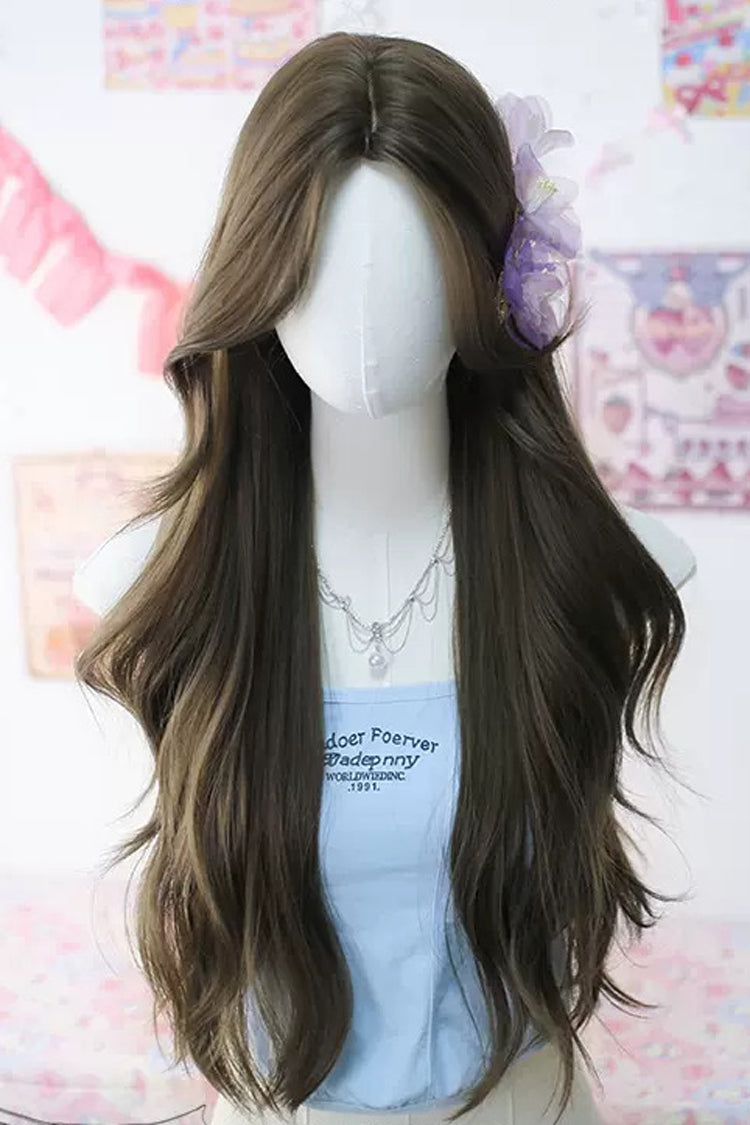 Brown Wavy Curly Sweet Lolita Long Wigs