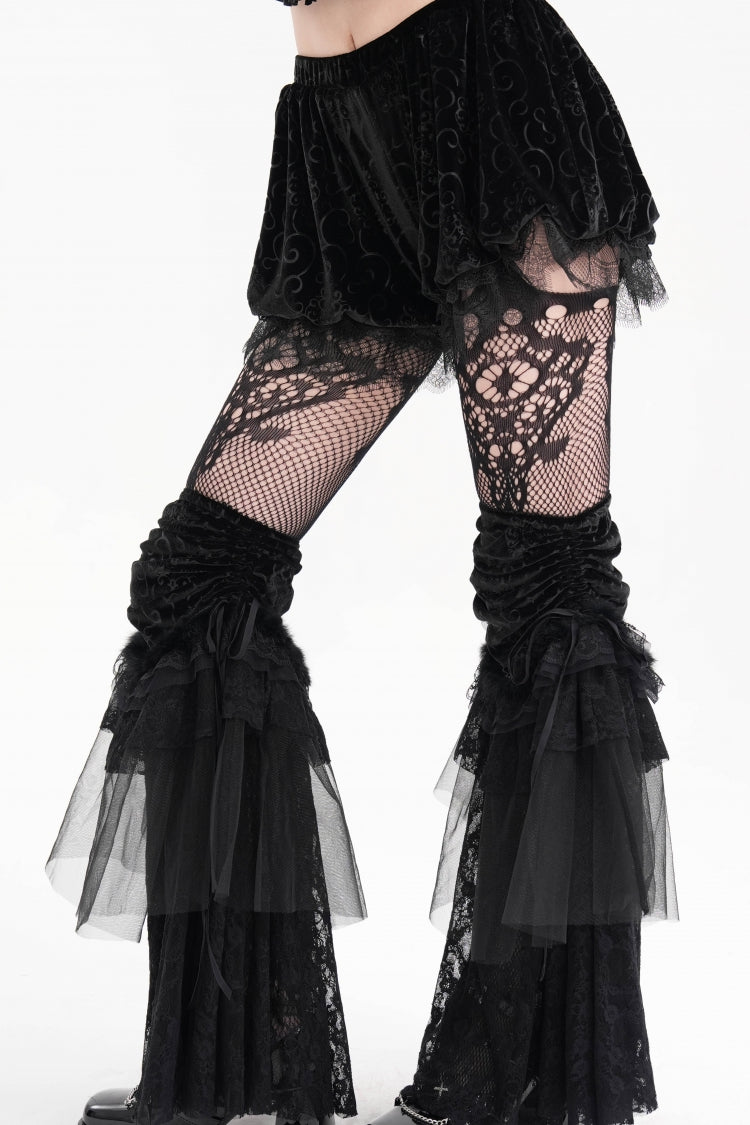 Black Lace Mesh Women's Gothic Shorts