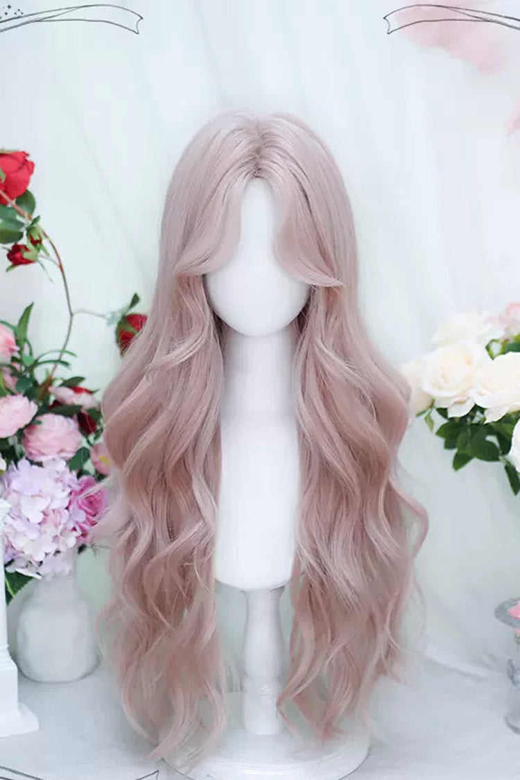 Pink Secondary Center Parted Sweet Lolita Long Curly Wigs
