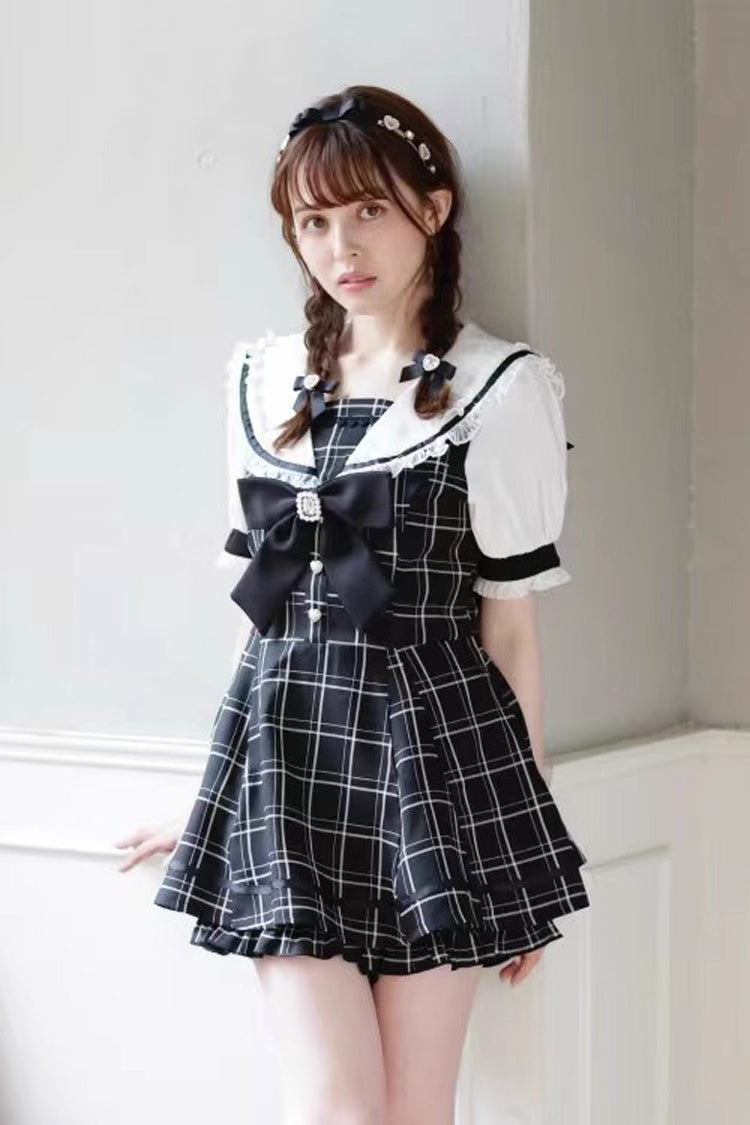 Jirai Kei Short Sleeves Bowknot Lace Sweet Dress Set 4 Colors