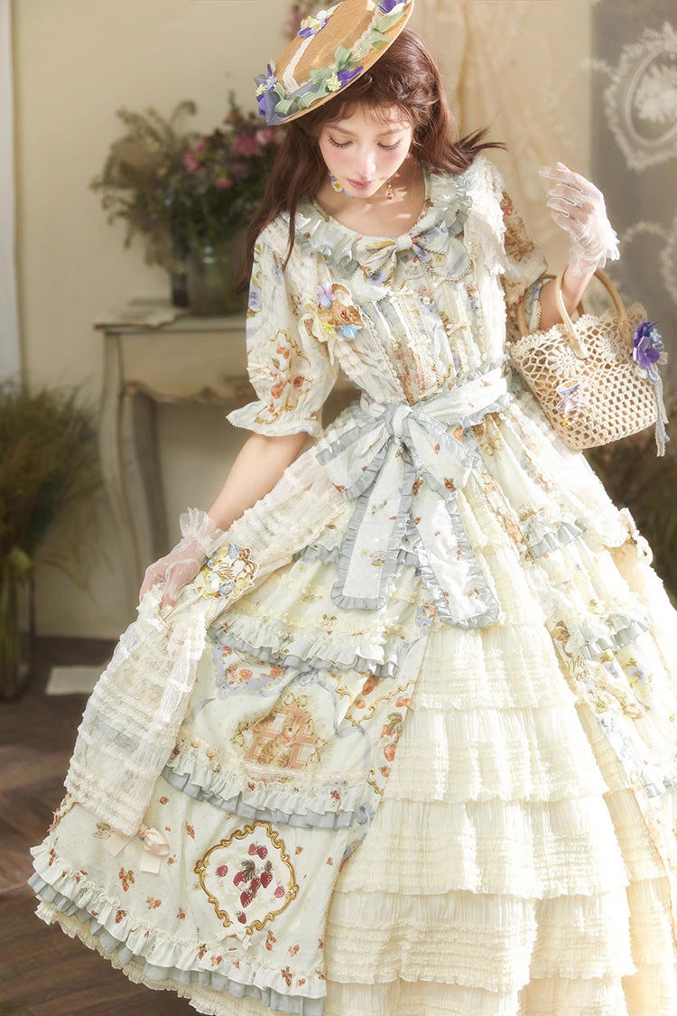 Cat Rose Tea Multi-layer Ruffle Sweet Lolita Skirt 3 Colors