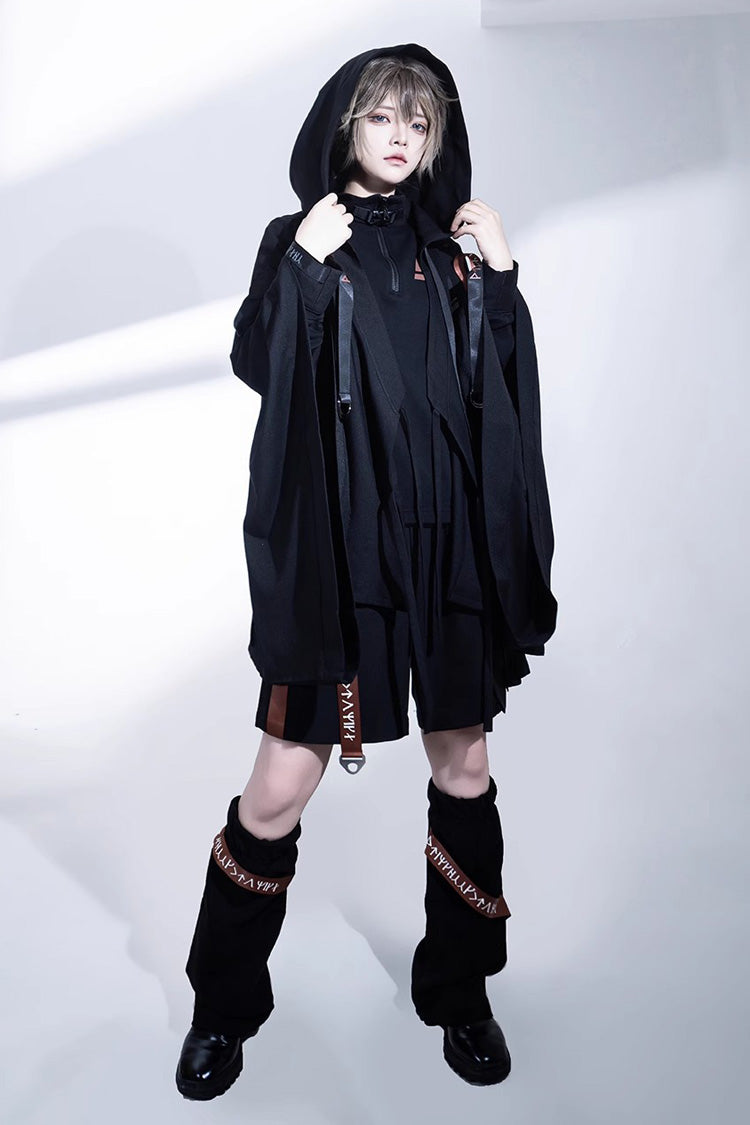 Black Unmarked Blade Gothic Handsome Ouji Lolita Shorts