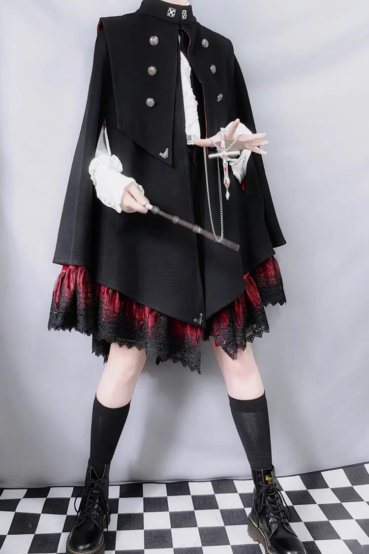 Double-breasted Gothic Prince Handsome Ouji Lolita Cloak Coat 3 Colors