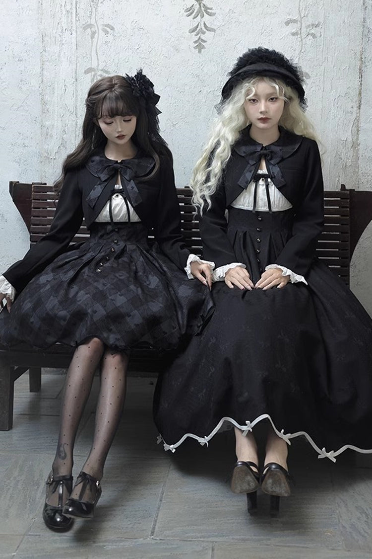 Black [Swan] Short Sleeves Sweet Elegant Princess Lolita Dress Long Version