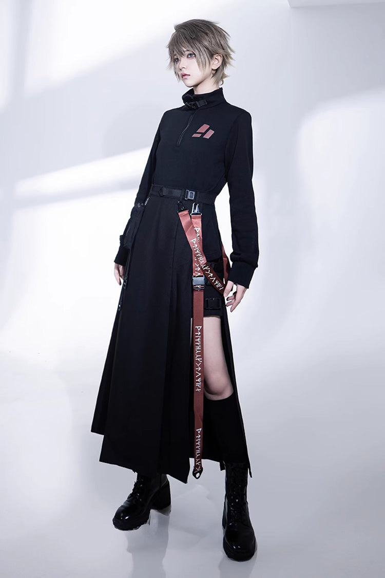 Black Unmarked Blade Gothic Handsome Ouji Lolita SK Skirt