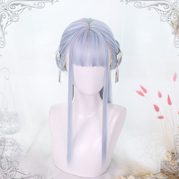 Light Blue Mixing Long Straight Hair Sweet lolita Wigs