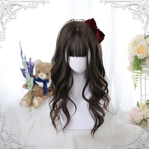 Brown Long Big Wave Curly Sweet Lolita Wigs