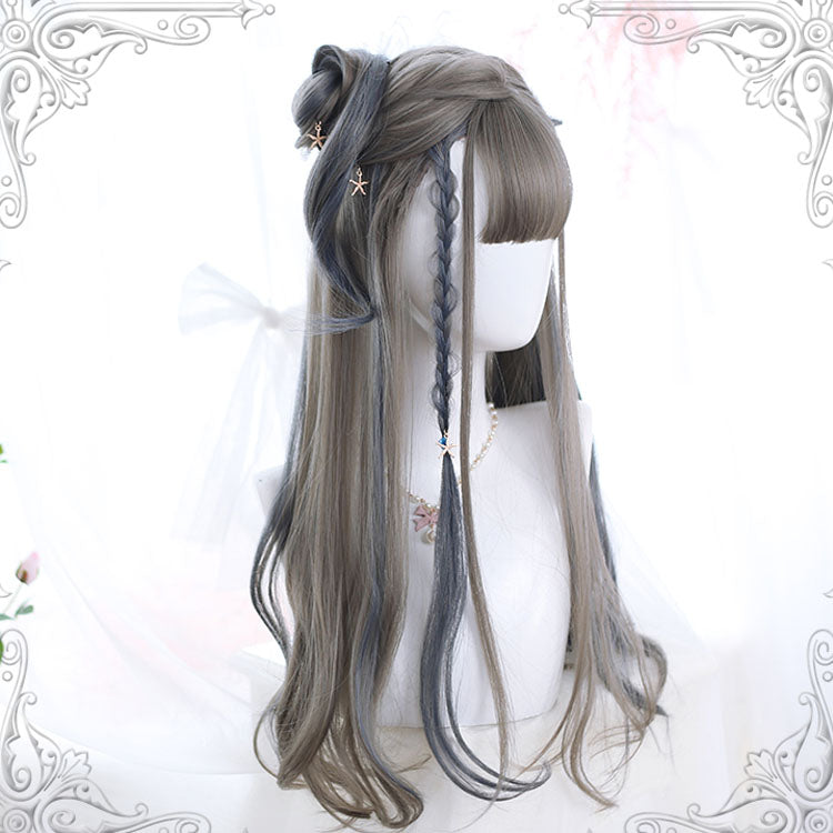 Mixed Color Long Curly Classic Lolita Wigs