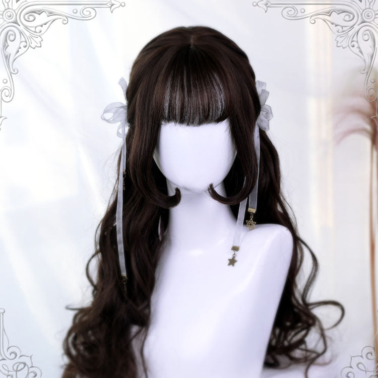 Dark Brown Big Wave Long Curly Classic Wigs